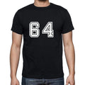 64 Numbers Black Men's Short Sleeve Round Neck T-shirt 00116