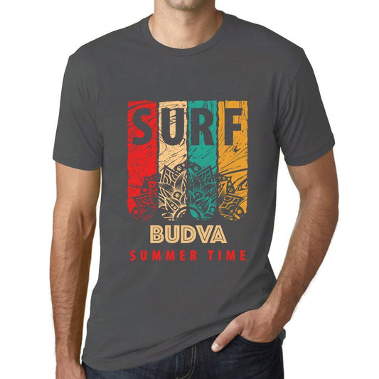 Men&rsquo;s Graphic T-Shirt Surf Summer Time BUDVA Mouse Grey - Ultrabasic