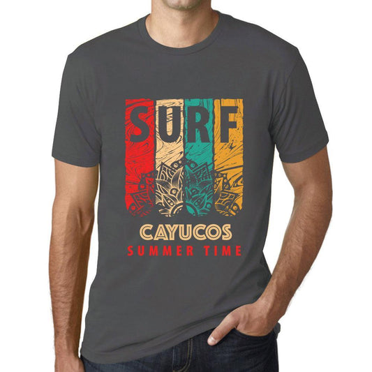 Men&rsquo;s Graphic T-Shirt Surf Summer Time CAYUCOS Mouse Grey - Ultrabasic