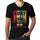 Men&rsquo;s Graphic T-Shirt V Neck Surf Summer Time BLED Deep Black - Ultrabasic