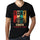 Men&rsquo;s Graphic T-Shirt V Neck Surf Summer Time CRETE Deep Black - Ultrabasic
