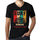 Men&rsquo;s Graphic T-Shirt V Neck Surf Summer Time DUBLIN Deep Black - Ultrabasic