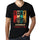 Men&rsquo;s Graphic T-Shirt V Neck Surf Summer Time AQUINNAH Deep Black - Ultrabasic