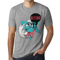 Men's Graphic T-Shirt Funky Grampa BITING Grey Marl