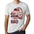 Men's Graphic T-Shirt Strong Wolf And MAD Vintage White