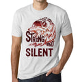 Men's Graphic T-Shirt Strong Wolf And SILENT Vintage White