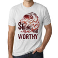 Men's Graphic T-Shirt Strong Wolf And WORTHY Vintage White