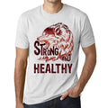 Men's Graphic T-Shirt Strong Wolf And HEALTHY Vintage White