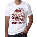 Men's Graphic T-Shirt Strong Wolf And AGGRESSIVE White