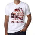 Men's Graphic T-Shirt Strong Wolf And INSTINCTIVE White
