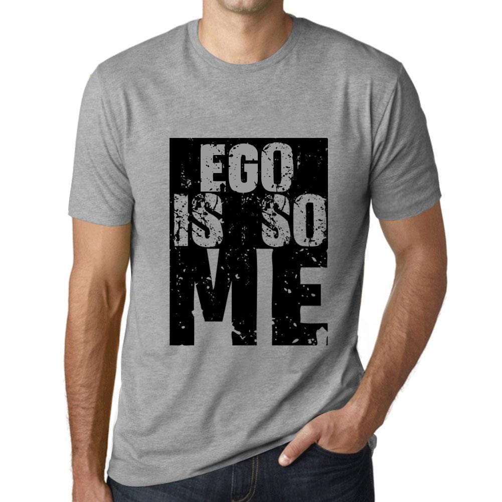 Men&rsquo;s Graphic T-Shirt EGO Is So Me Grey Marl - Ultrabasic