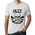 ULTRABASIC - Men's Tee Shirt Vintage T-shirt JAZZ IS MY POISON Vintage White