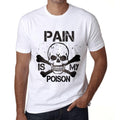ULTRABASIC - Men's Tee Shirt Vintage T-shirt PAIN IS MY POISON White