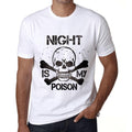ULTRABASIC - Men's Tee Shirt Vintage T-shirt NIGHT IS MY POISON White