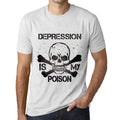 ULTRABASIC - Men's Tee Shirt Vintage T-shirt DEPRESSION IS MY POISON Vintage White