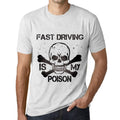 ULTRABASIC - Men's Tee Shirt Vintage T-shirt FAST DRIVING IS MY POISON Vintage White