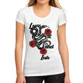 Women's Low-Cut Round Neck T-Shirt Love and Ink White