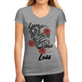 Women's Low-Cut Round Neck T-Shirt Love and Loss Grey Marl