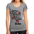 Women's Low-Cut Round Neck T-Shirt Love and Relax Grey Marl