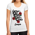 Women's Low-Cut Round Neck T-Shirt Love and Laugh† White