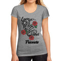 Women's Low-Cut Round Neck T-Shirt Love and Friends Grey Marl