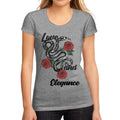 Women's Low-Cut Round Neck T-Shirt Love and Elegance Grey Marl