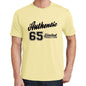 65 Authentic Yellow Mens Short Sleeve Round Neck T-Shirt - Yellow / S - Casual