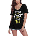 ULTRABASIC Women's T-Shirt Peace is Always Felt in Every Cup of Tea - Tea Lovers Shirt
