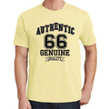 66, Authentic Genuine, Pale Yellow, Men's Short Sleeve Round Neck T-shirt 00119