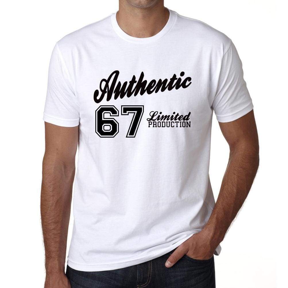 66 Authentic White Mens Short Sleeve Round Neck T-Shirt 00123 - White / S - Casual