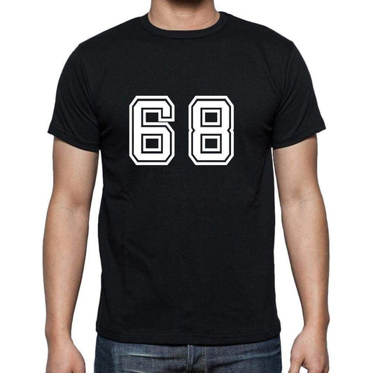 68 Numbers Black Mens Short Sleeve Round Neck T-Shirt 00116 - Casual