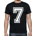 7 Numbers Black Men's Short Sleeve Round Neck T-shirt 00116