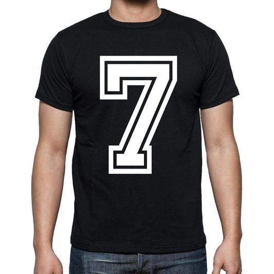 7 Numbers Black Mens Short Sleeve Round Neck T-Shirt 00116 - Casual