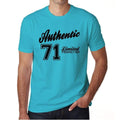 71, Authentic, Blue, Men's Short Sleeve Round Neck T-shirt 00122
