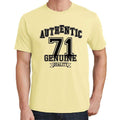 71, Authentic Genuine, Pale Yellow, Men's Short Sleeve Round Neck T-shirt 00119