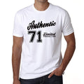 71, Authentic, White, Men's Short Sleeve Round Neck T-shirt 00123