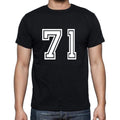 71 Numbers Black Men's Short Sleeve Round Neck T-shirt 00116
