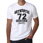 72 Authentic Genuine White Mens Short Sleeve Round Neck T-Shirt 00121 - White / S - Casual