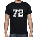 72 Numbers Black Men's Short Sleeve Round Neck T-shirt 00116