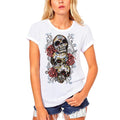 ULTRABASIC Women's Organic T-Shirt - Christian Roses Skull - Flowers Tee Shirt