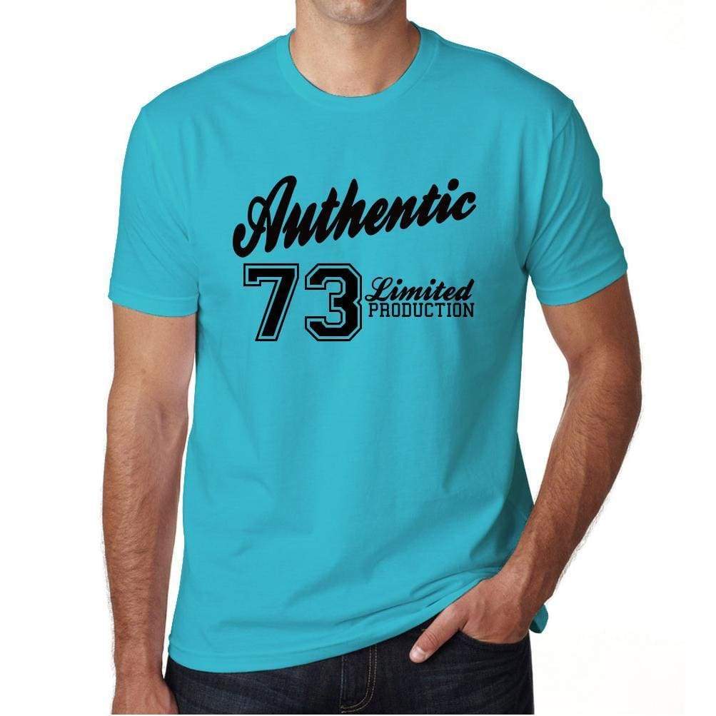 73 Authentic Blue Mens Short Sleeve Round Neck T-Shirt 00122 - Blue / S - Casual