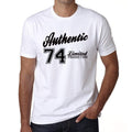 74, Authentic, White, Men's Short Sleeve Round Neck T-shirt 00123