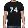 74 Numbers Black Men's Short Sleeve Round Neck T-shirt 00116