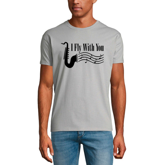 ULTRABASIC Men's T-Shirt I Fly With You - Saxophone Sound Shirt for Saxophonist