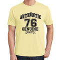 76, Authentic Genuine, Pale Yellow, Men's Short Sleeve Round Neck T-shirt 00119