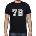 76 Numbers Black Men's Short Sleeve Round Neck T-shirt 00116