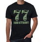 77 And Strong Men's T-shirt Black Birthday Gift 00475 - Ultrabasic