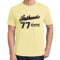 77, Authentic, Lemon, Men's Short Sleeve Round Neck T-shirt
