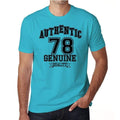 78, Authentic Genuine, Blue, Men's Short Sleeve Round Neck T-shirt 00120
