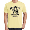 78, Authentic Genuine, Pale Yellow, Men's Short Sleeve Round Neck T-shirt 00119